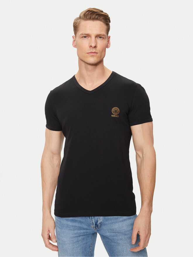 Versace Versace 2er-Set T-Shirts AU10193 Schwarz Slim Fit