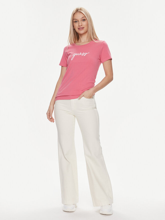 Guess Guess Marškinėliai Carrie O4RM09 KBBU1 Balta Regular Fit