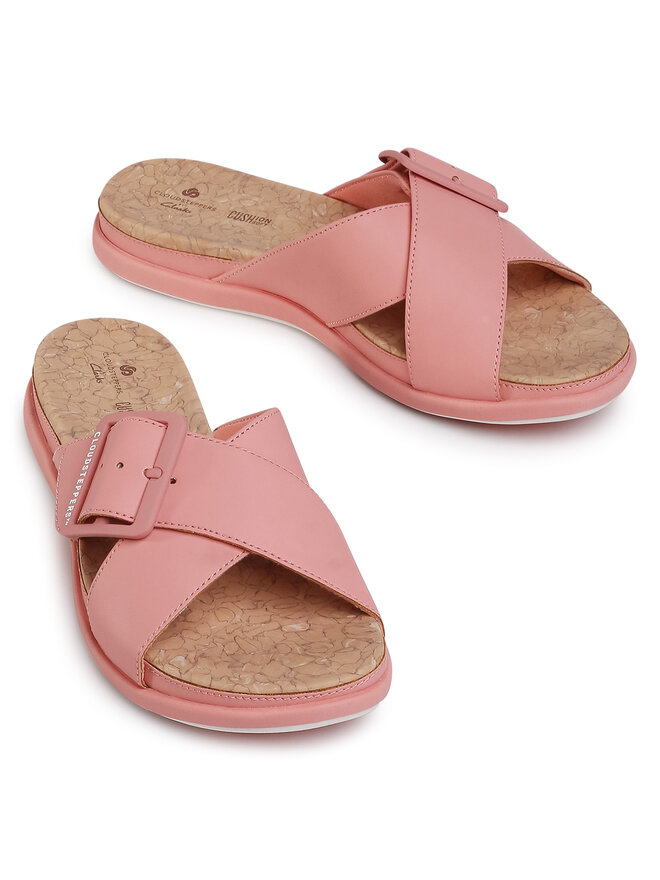 Pantoletten Clarks Step June Shell 261485794 Rosa | eschuhe.de