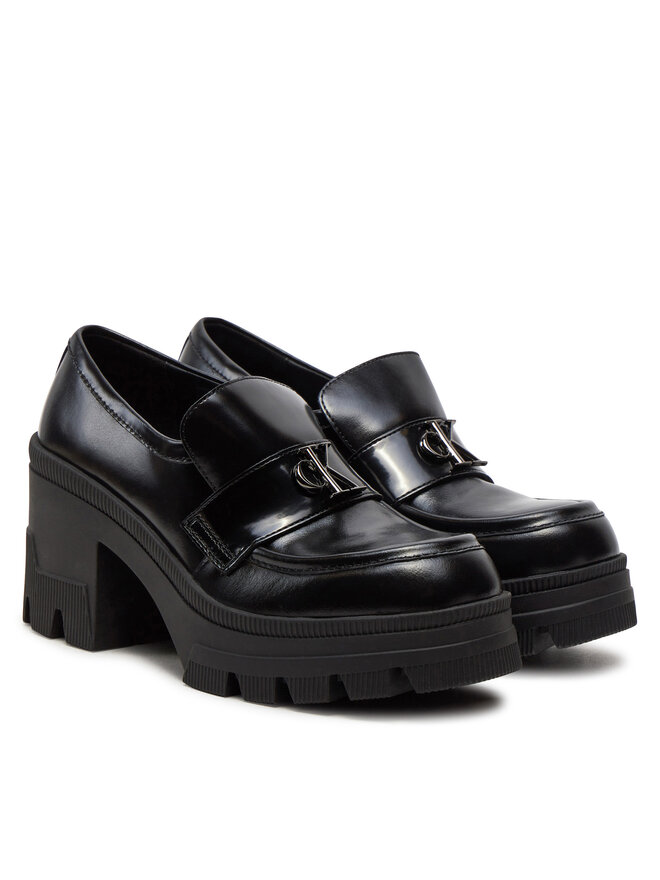 Calvin Klein Jeans Półbuty Calvin Klein Jeans Chunky Heeled Loafer Mg Mtr YW0YW01494 Czarny