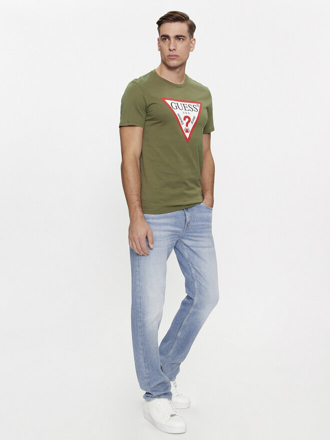Guess Guess Marškinėliai Logo M2YI71 I3Z14 Žalia Slim Fit