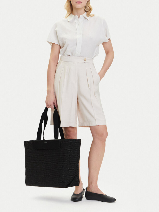 Calvin Klein Kabelka Calvin Klein Ck Raffia Large Shopper K60K613025 Černá