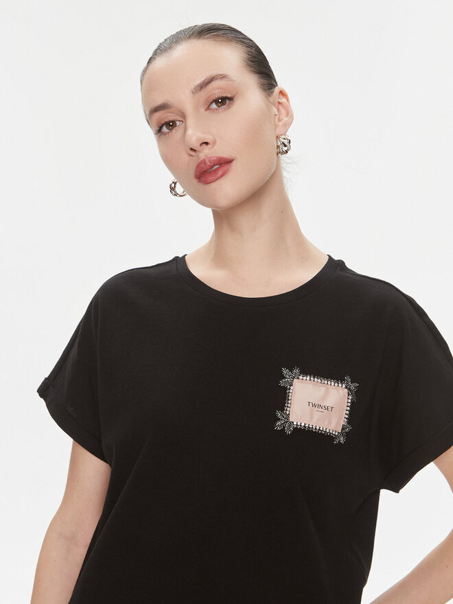 TWINSET TWINSET T-Shirt 241TP2211 Μαύρο Regular Fit