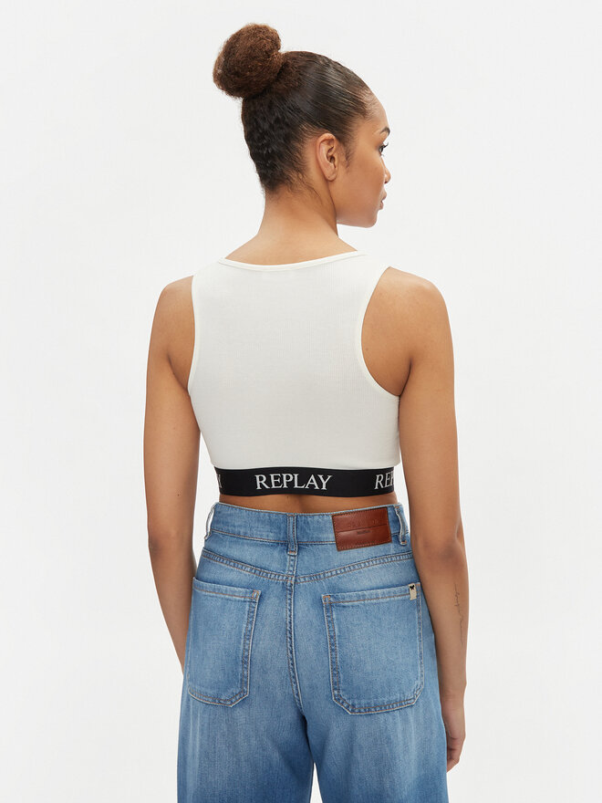 REPLAY Replay Топ W3782C.000.23687P Écru Slim Fit