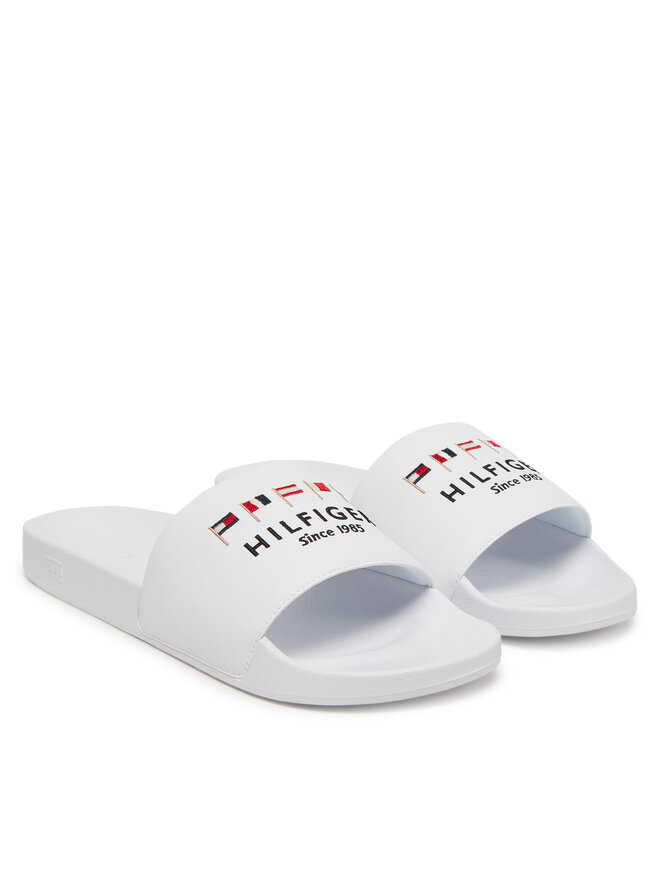 Tommy Hilfiger Klapki Tommy Hilfiger Flags Pool Slide FM0FM05431 Biały