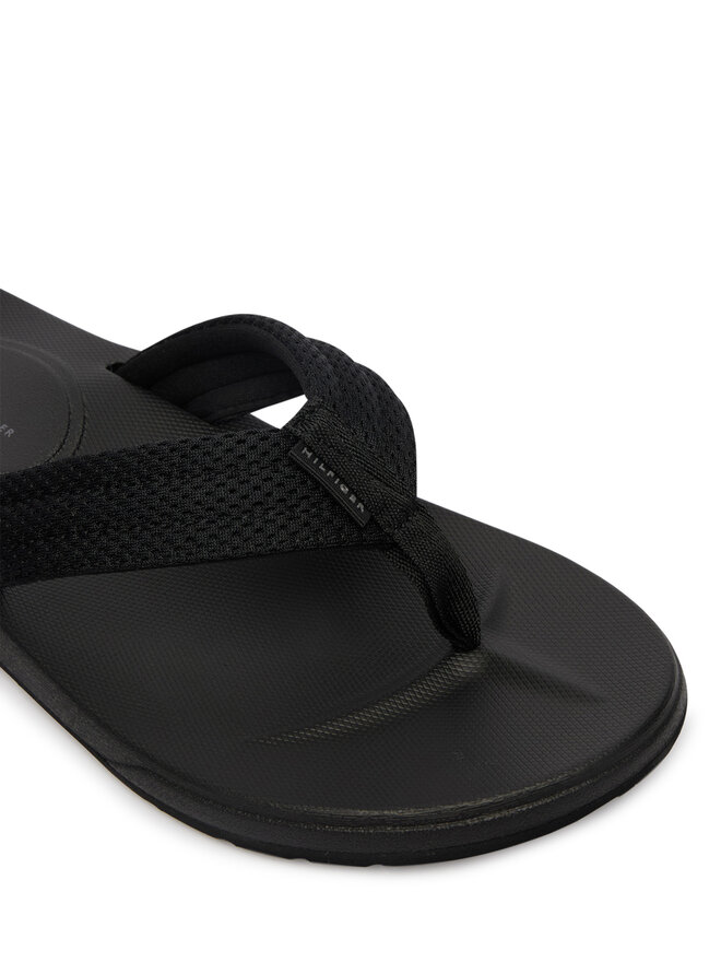 Tommy Hilfiger Zehentrenner Tommy Hilfiger Molded Padded Hilfiger B Sandal FM0FM05901 Schwarz