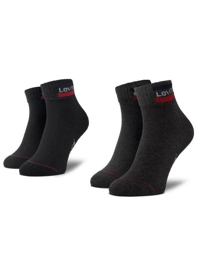 Levi's® Súprava 2 párov kotníkových ponožiek unisex Levi's® 37157-0148 Čierna