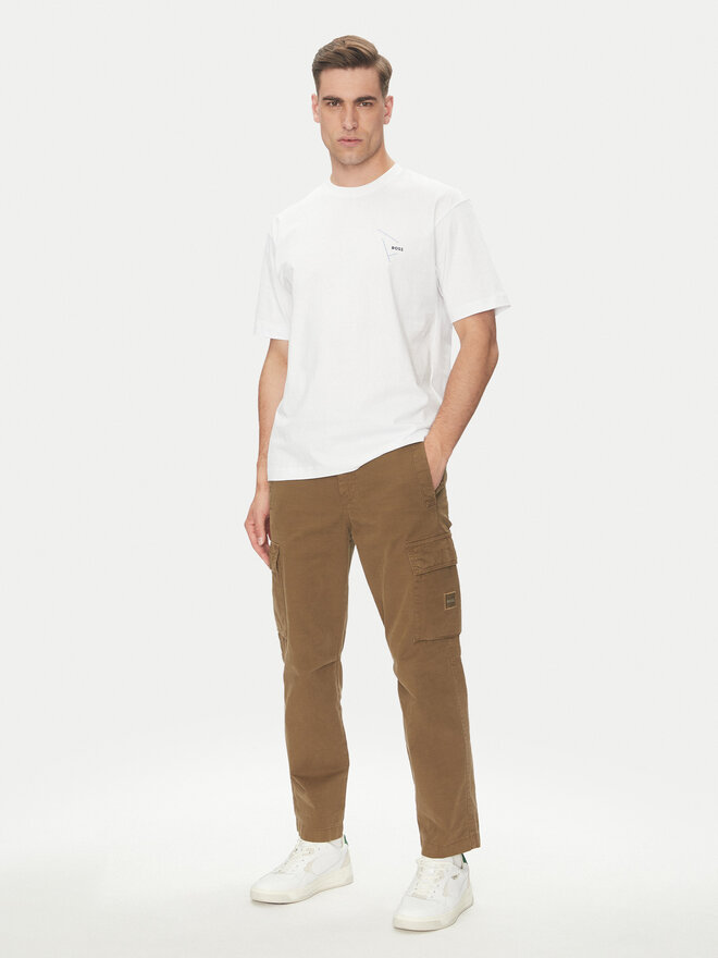 BOSS BOSS Marškinėliai 50546374 Balta Relaxed Fit