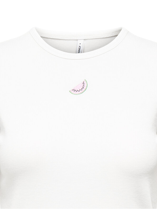 ONLY ONLY Marškinėliai Daniella 15350554 Balta Slim Fit