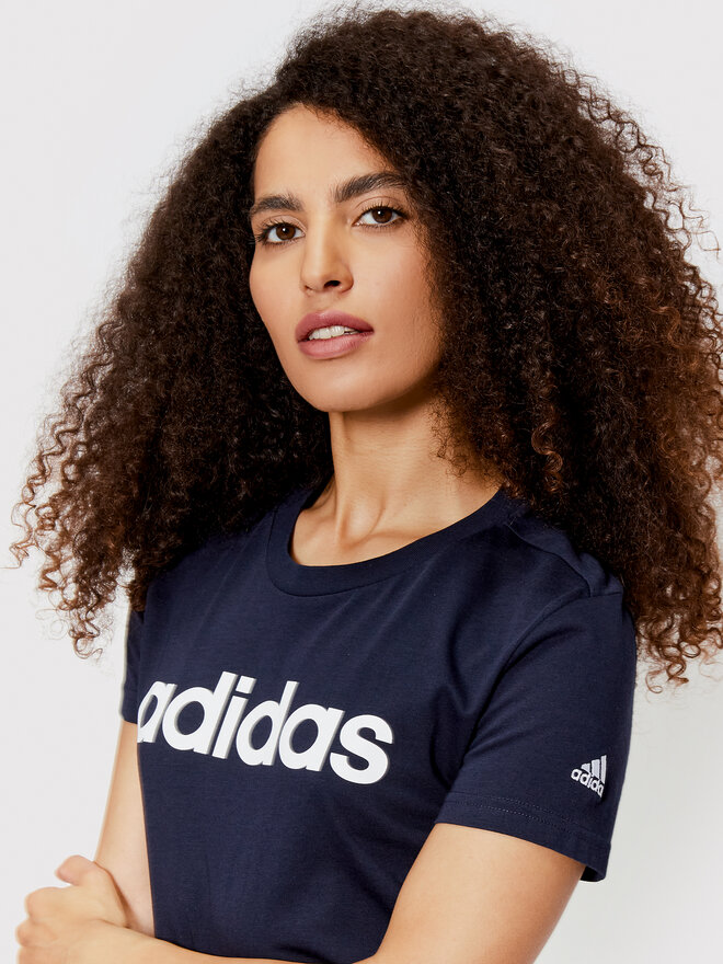 adidas adidas Majica Loungewear Essentials Logo H07833 Mornarsko modra Slim Fit