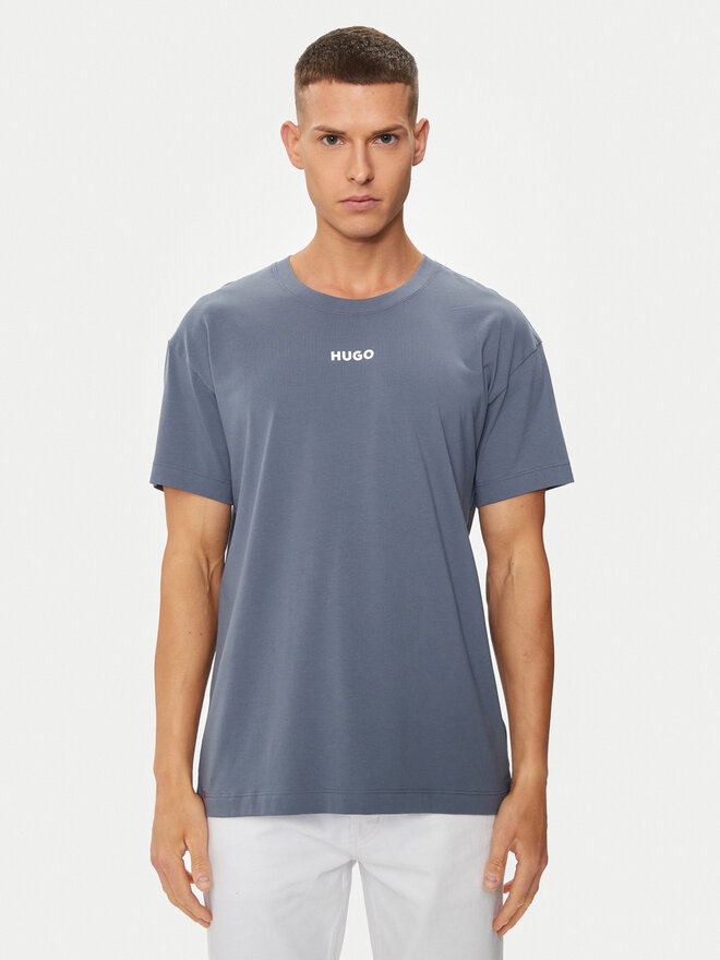 HUGO Hugo Marškinėliai Linked 50518646 Mėlyna Relaxed Fit