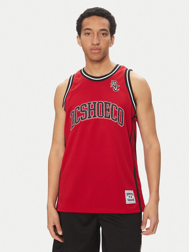 DC DC Majica brez rokavov ADYKT03257 Rdeča Regular Fit