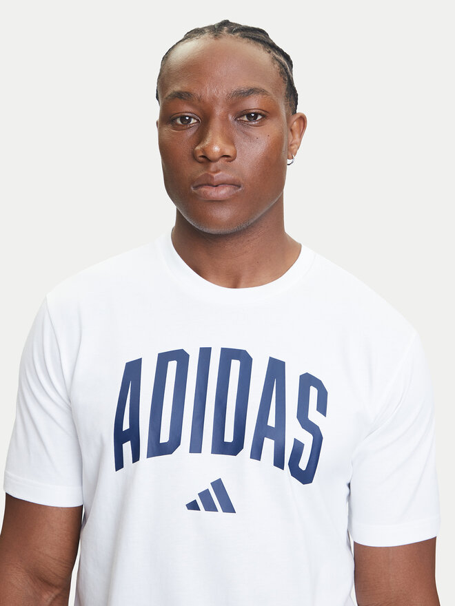 adidas adidas Marškinėliai Collegiate Lineage Graphic JM6416 Balta Regular Fit
