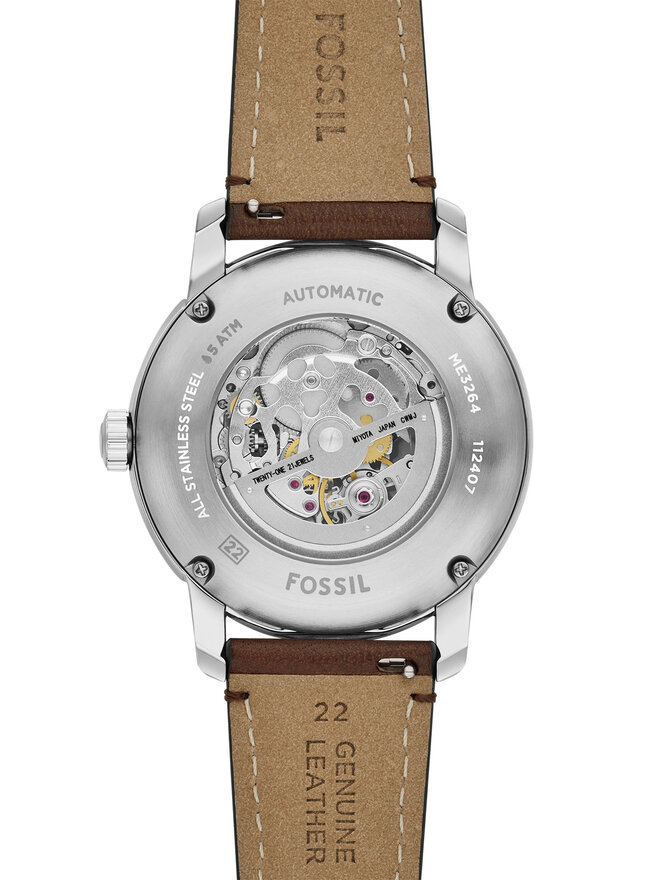 Fossil Uhr Fossil Heritage Automatic Skeleton ME3264 Braun
