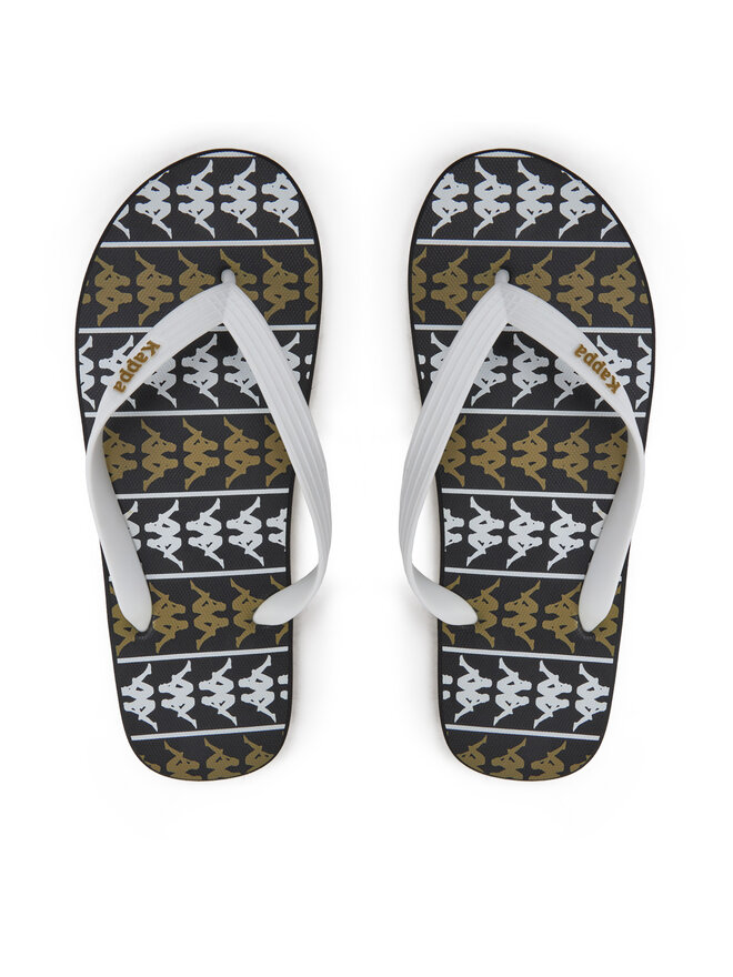 Kappa Flip flop Kappa 371D2UW White - Black - Green Military Colorat