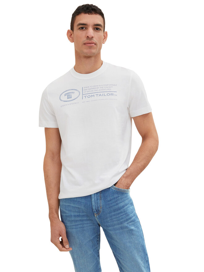 Tom Tailor Tom Tailor Marškinėliai 1035611 Balta Regular Fit