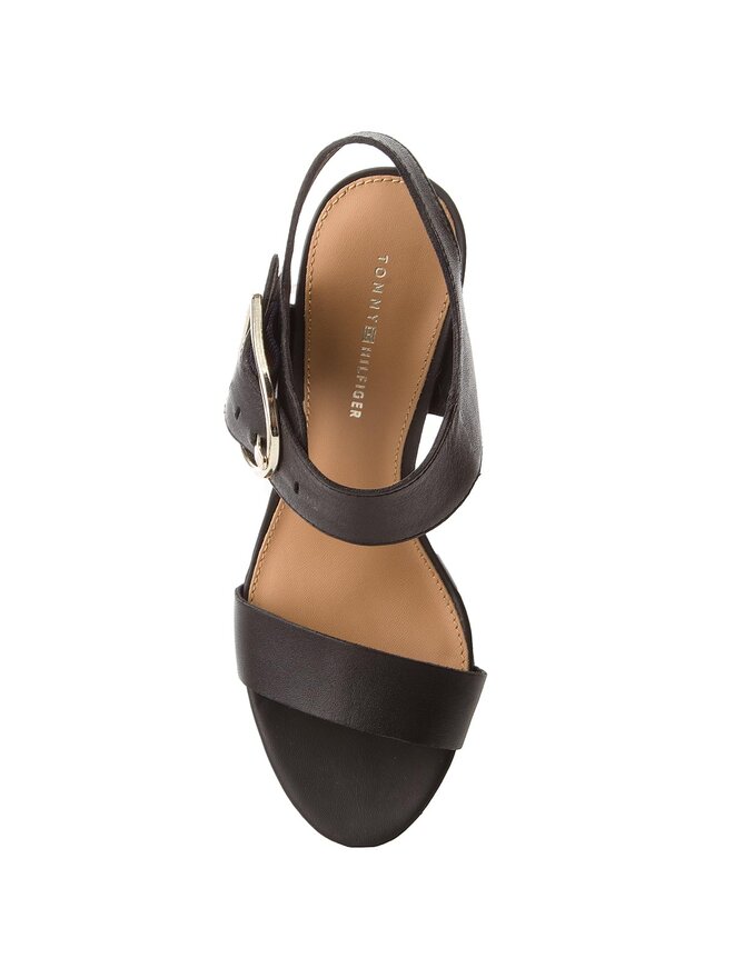 Tommy Hilfiger Sandały Tommy Hilfiger Feminine Heel Oversized Buckle FW0FW02578 Czarny