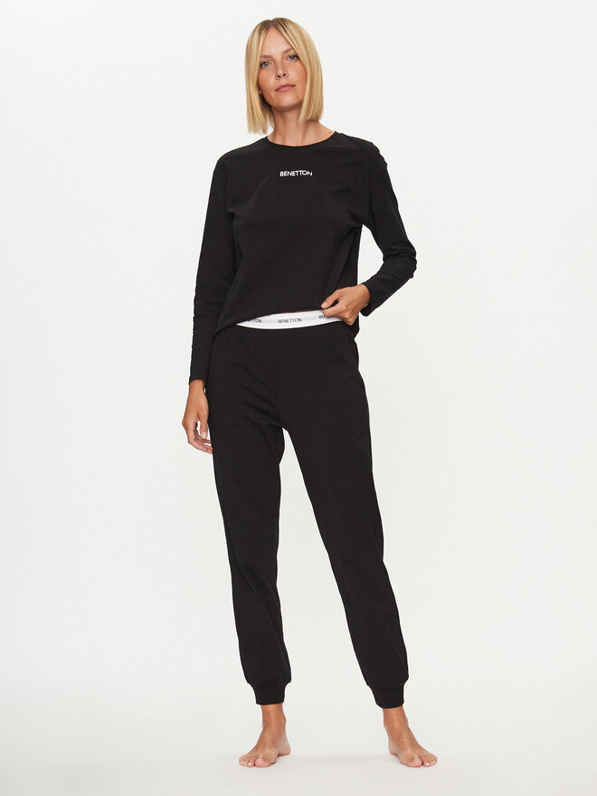 United Colors Of Benetton United Colors Of Benetton Μπλούζα πιτζάμας 30963M04S Μαύρο Regular Fit