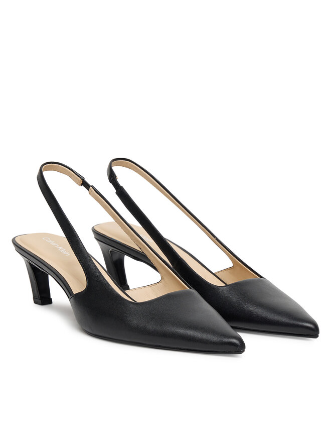 Calvin Klein Sandales Calvin Klein Ess Kitten Heel Sling Back HW0HW02641 Melns
