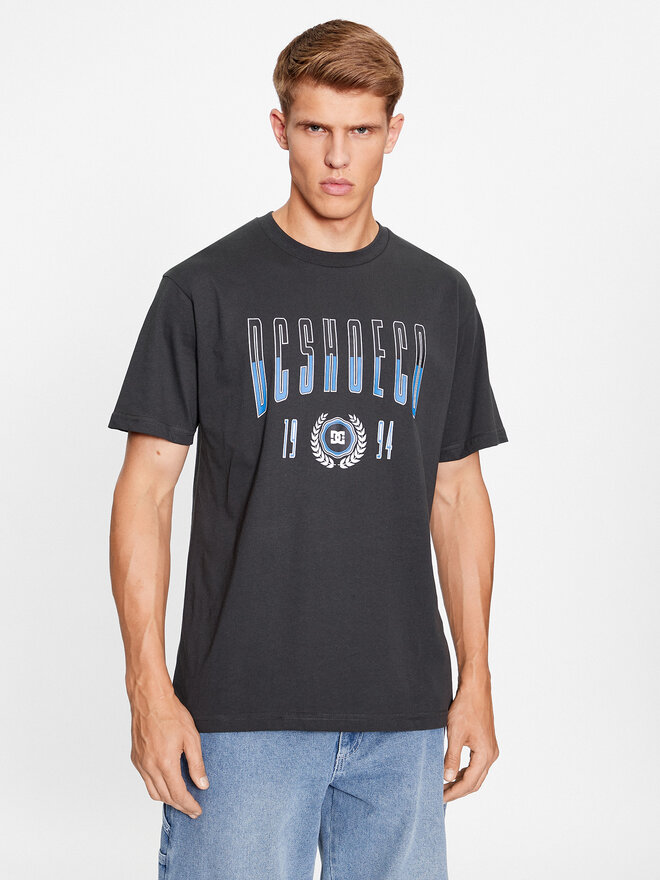 DC DC Marškinėliai Dropout Tees ADYZT05304 Juoda Regular Fit