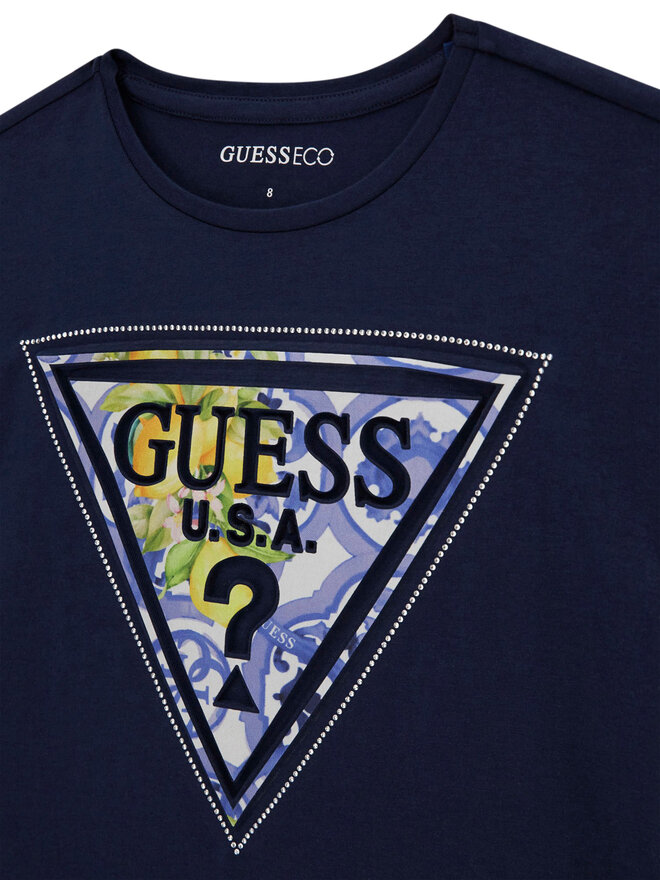 Guess Guess Футболка J6GI13 K6YW4 Cиній Relaxed Fit