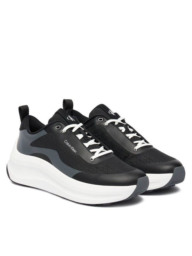 Calvin Klein Sneakers Calvin Klein Chunky Runner Laceup Mix Aop YW0YW02077 Nero