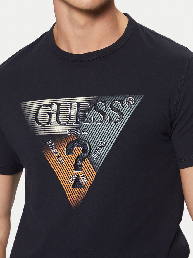 Guess Guess Póló M5RI14 J1314 Sötétkék Slim Fit
