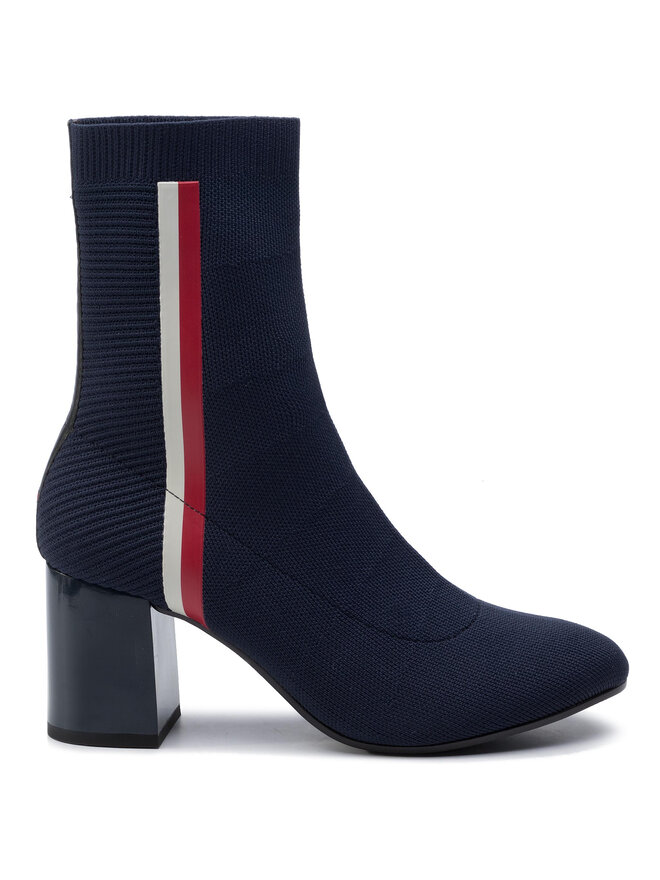 Tommy Hilfiger Stiefeletten Tommy Hilfiger Knitted Heeled Boot FW0FW04157 Dunkelblau