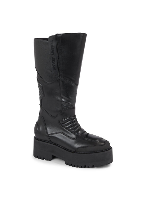 Tommy Jeans Kozaki Tommy Jeans Tjw Long Shaft Biker EN0EN02376 Czarny