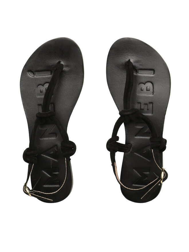 Manebi Сандали Manebi Suede Leather Sandals V 2.2 Y0 Черен