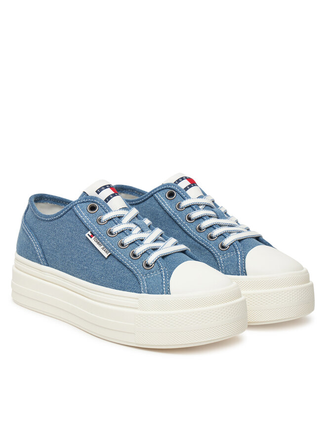 Tommy Jeans Sneakersy Tommy Jeans Tjw Foxing Flatform Lc EN0EN02736 Niebieski