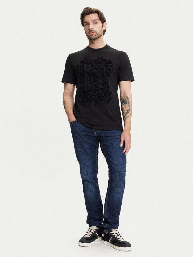 Guess Guess Marškinėliai M5YI13 I3Z14 Juoda Regular Fit