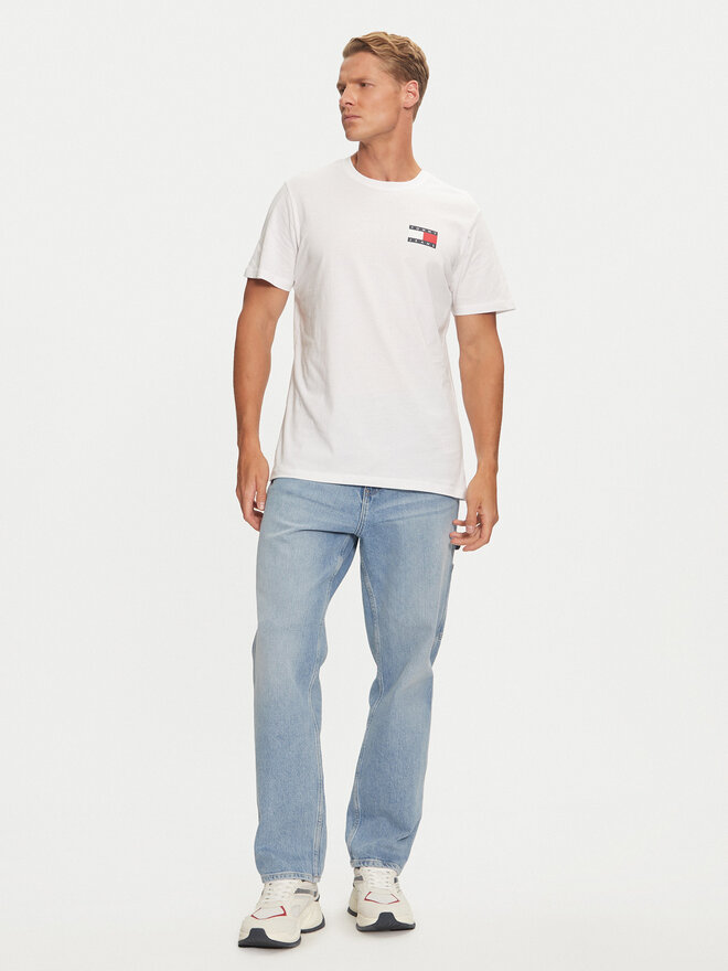 Tommy Jeans Tommy Jeans T-Shirt Essential Flag DM0DM20740 Weiß Slim Fit