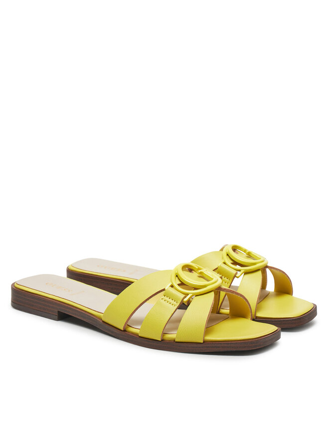 Guess Klapki Guess Symo FLJSYM LEA03 Żółty