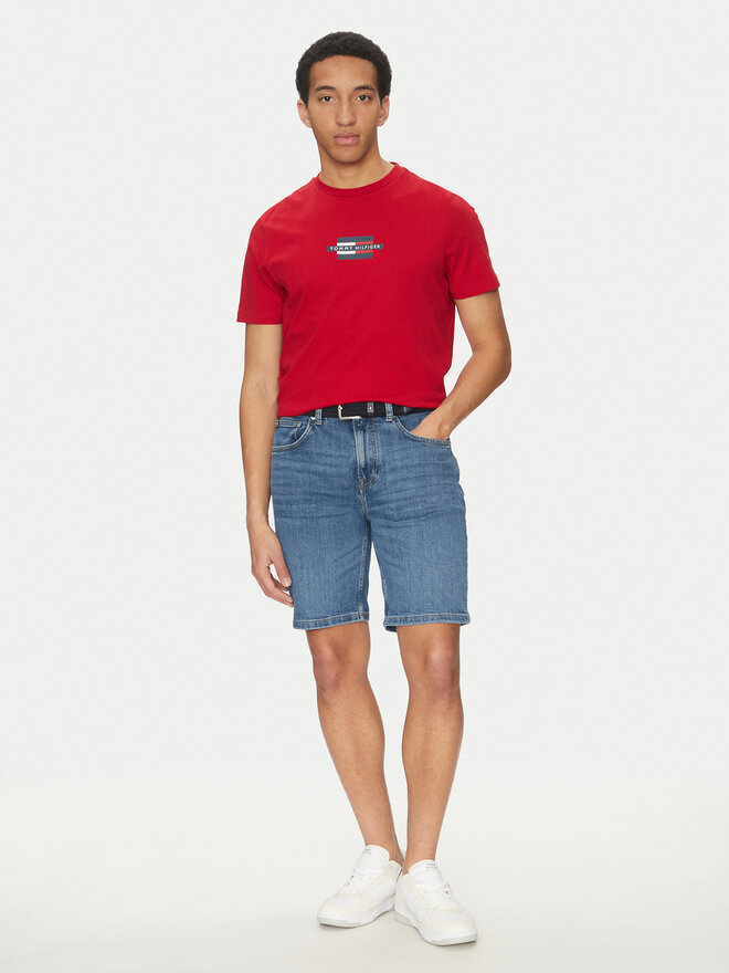 Tommy Hilfiger Tommy Hilfiger Póló Flag Box MW0MW38636 Piros Regular Fit