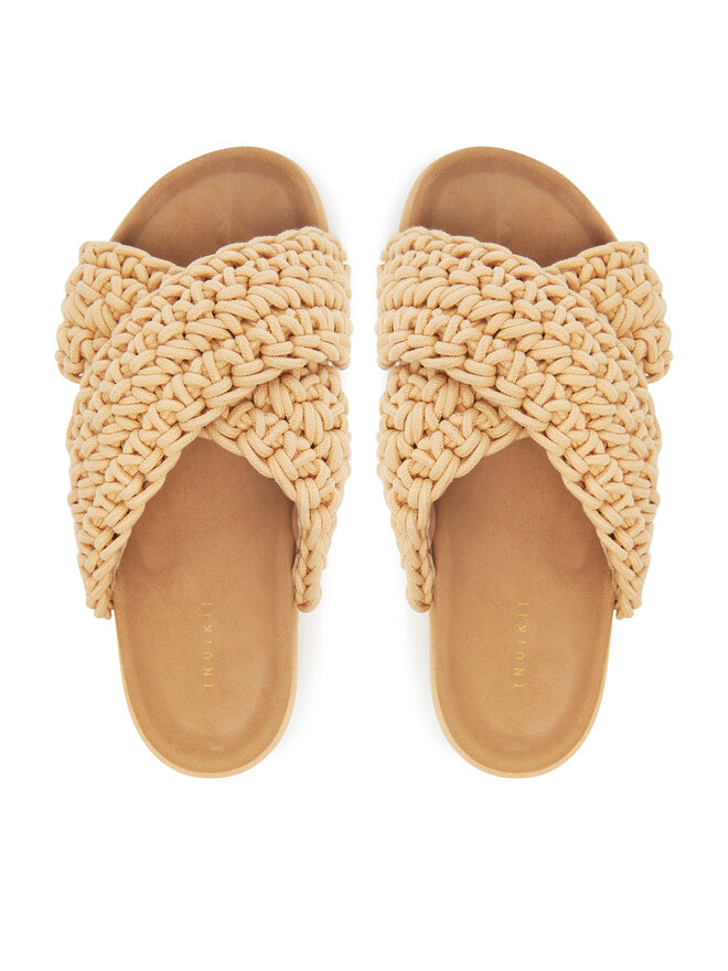 Inuikii Šľapky Inuikii Woven Strap Stones 70104-367 705 Béžová