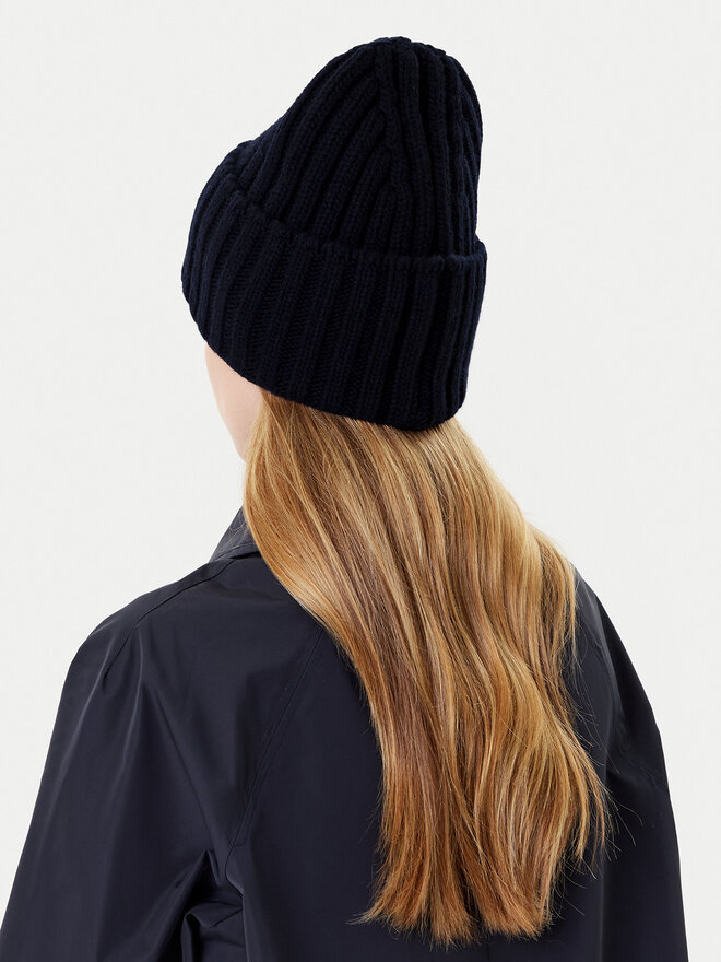 Tommy Hilfiger Mütze Tommy Hilfiger Th Crest Fluffy AW0AW18210 Dunkelblau