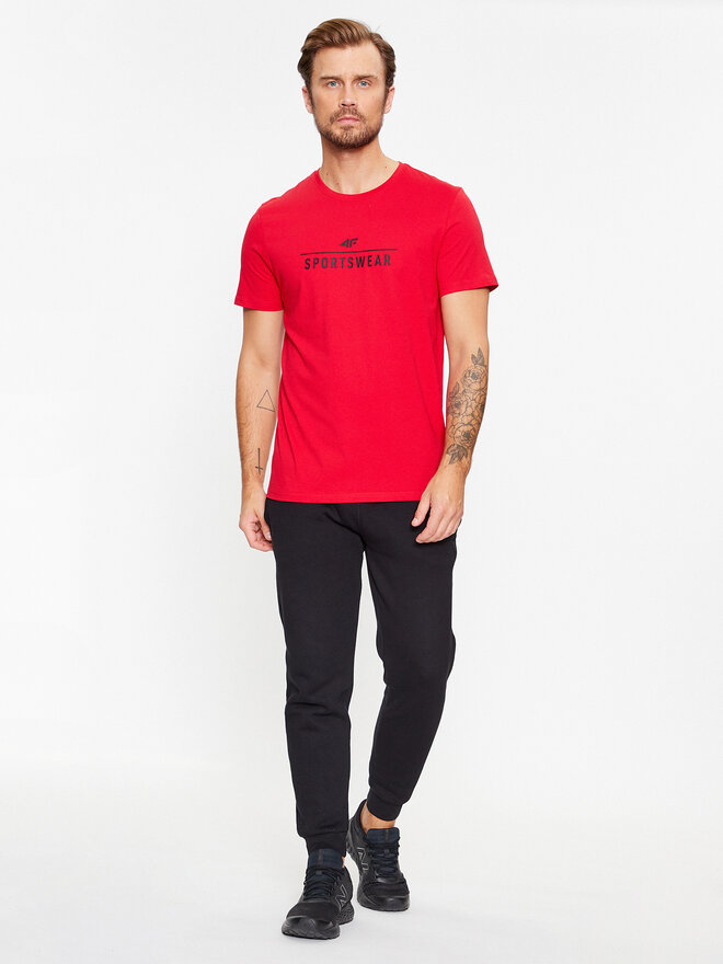 4F 4F Camiseta 4FAW23TTSHM0878 Rojo Regular Fit