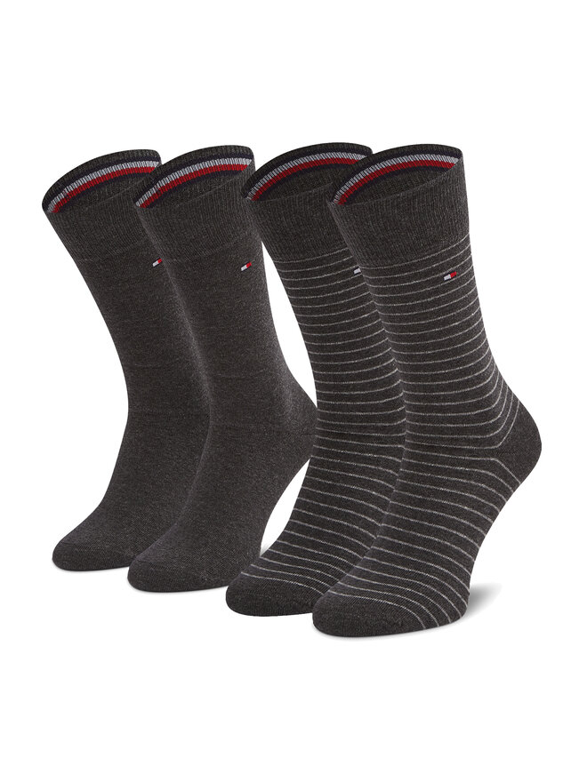 Tommy Hilfiger 2 pares de calcetines altos para hombre Tommy Hilfiger 100001496 Gris
