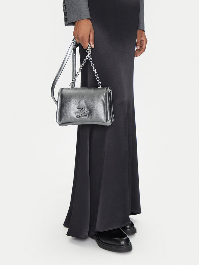 KARL LAGERFELD Ročna torba KARL LAGERFELD A1W30172 Srebrna