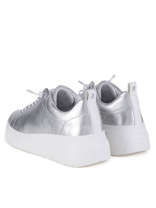 Rieker Revolution Lifestyle Półbuty Rieker Revolution Lifestyle W2301-90 Srebrny