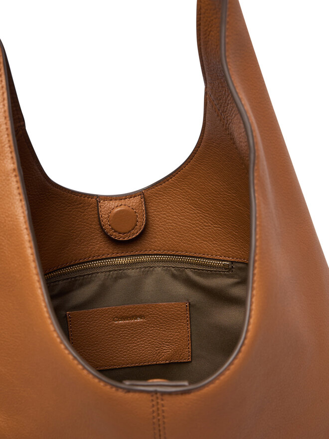 Calvin Klein Handtasche Calvin Klein Slouchy Leather Md Shoulder Bag LV04F3543G Hellbraun