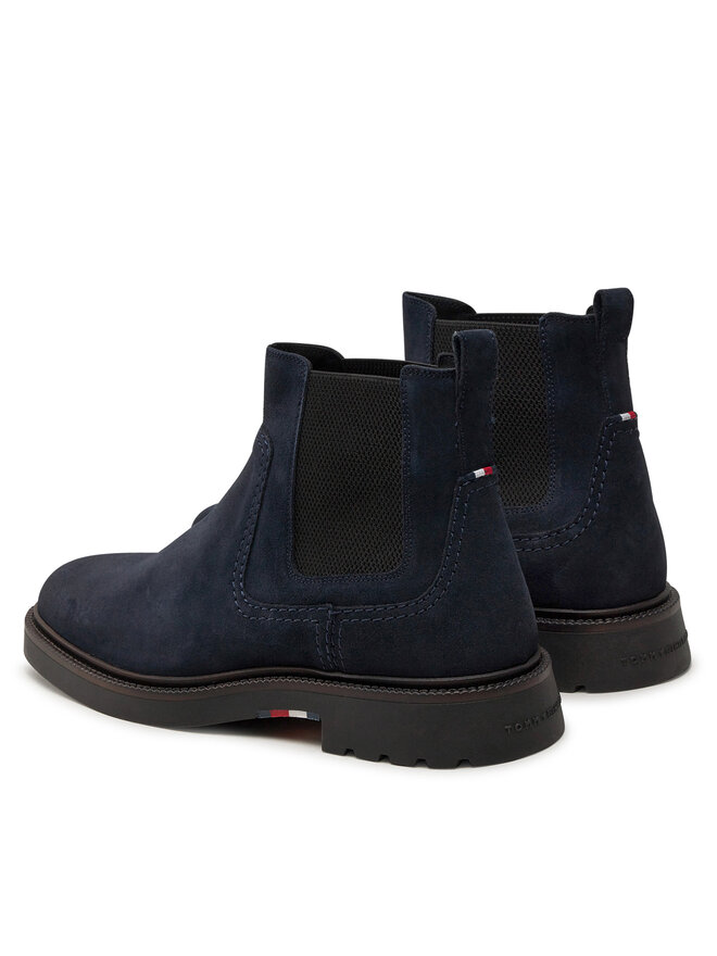Tommy Hilfiger Ghete Jodhpur Tommy Hilfiger Light Hilfiger Suede Chelsea FM0FM05104 Bleumarin