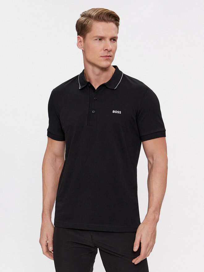 BOSS Boss Поло Paule 4 50506195 Чорний Slim Fit