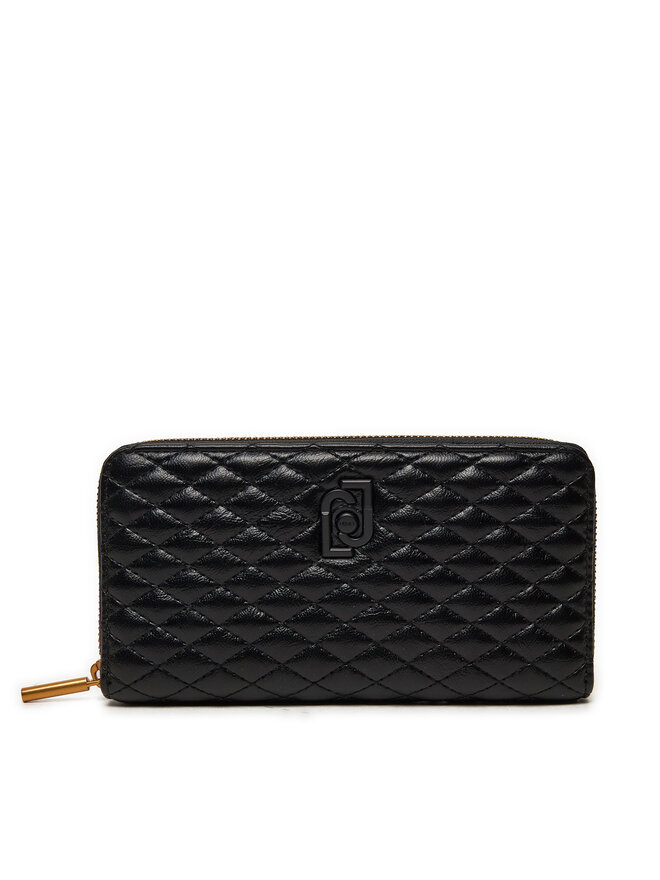 Liu Jo Голям дамски портфейл Liu Jo Ecs Xl Zip Around AF4184 E0022 Черен