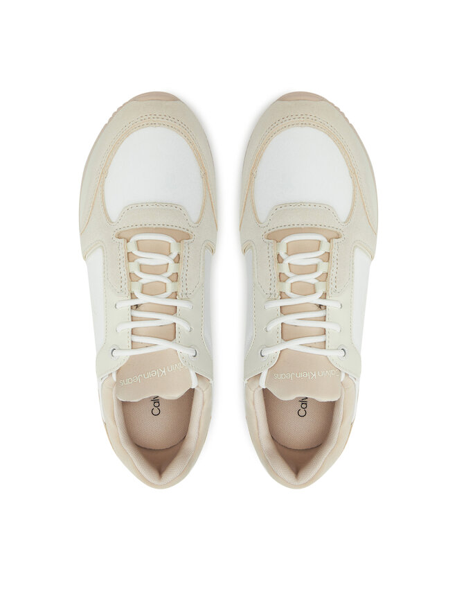 Calvin Klein Jeans Sneakersy Calvin Klein Jeans Runner Laceup Low Mg Media YW0YW01644 Écru