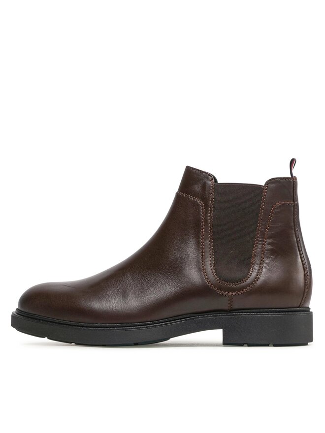 Tommy Hilfiger Боти тип челси Tommy Hilfiger Elevated Rounded Lth Chelsea FM0FM04183 Кафяв