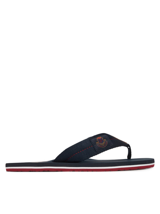 Tommy Hilfiger Zehentrenner Tommy Hilfiger Patch Hilfiger Beach Sandal FM0FM05804 Dunkelblau