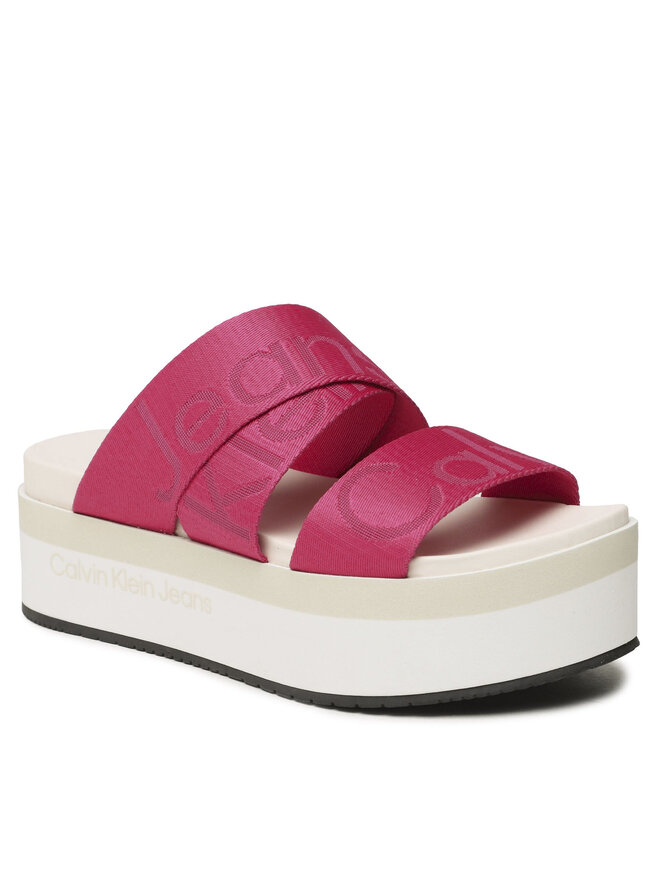 Ciabatte Calvin Klein Jeans Flatform Sandal Webbing YW0YW00966 Rosa escarpe