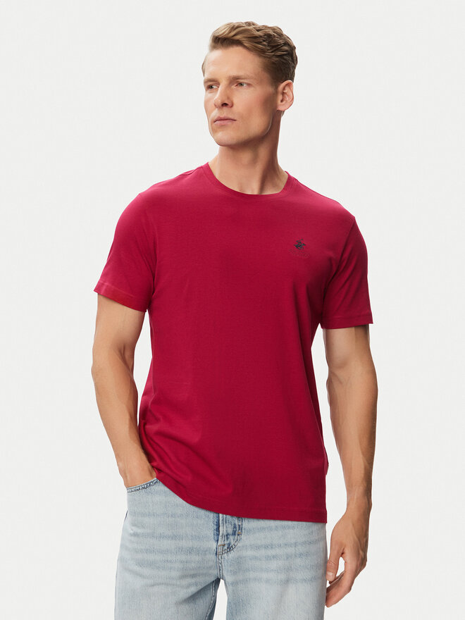 Beverly Hills Polo Club Beverly Hills Polo Club T-Shirt P-SS26M-TS41740 Dunkelrot Regular Fit